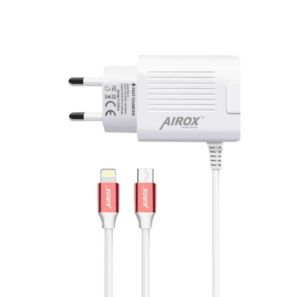 Airox CH02 Fast Mobile Charger || Iphone || Type - C || Samsung Charger - Airox.pk